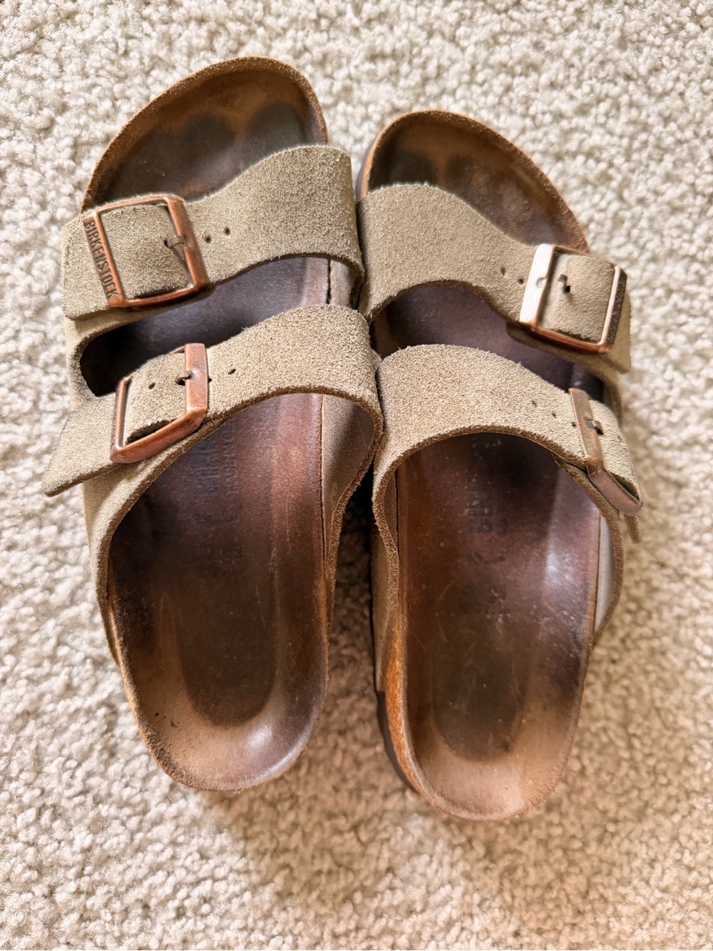 Birkenstock Suede Double Strap Sandals in Brown